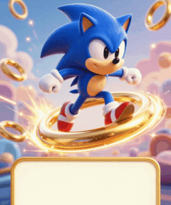 Sonic pozivnica sa zlatnim prstenom za rođendan