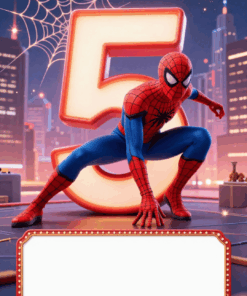 decija spider pozivnica 5 rodjendan akcija grad dizajn