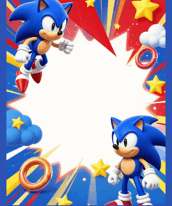 Sonic pozivnica za rodjendan sa prostorom za tekst digitalna