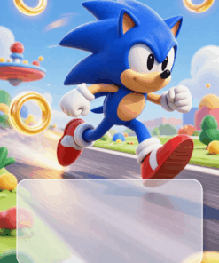 Sonic pastel pozivnica za dečiji rođendan sa prozirnim okvirom