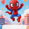 kawaii spiderman pozivnica deciji rodjendan baloni dizajn