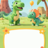 pozivnica za rodjendan sa dinosaurusima za decu 1 do 3 godine