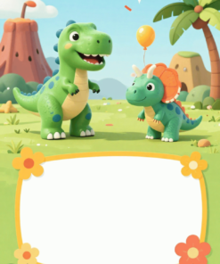 pozivnica za rodjendan sa dinosaurusima za decu 1 do 3 godine