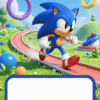 Sonic pozivnica za rođendan sa trkačkom stazom i plavim okvirom