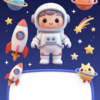 pozivnica za rodjendan astronaut svemir rakete planete