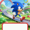 Sonic pozivnica za rođendan sa crvenim okvirom